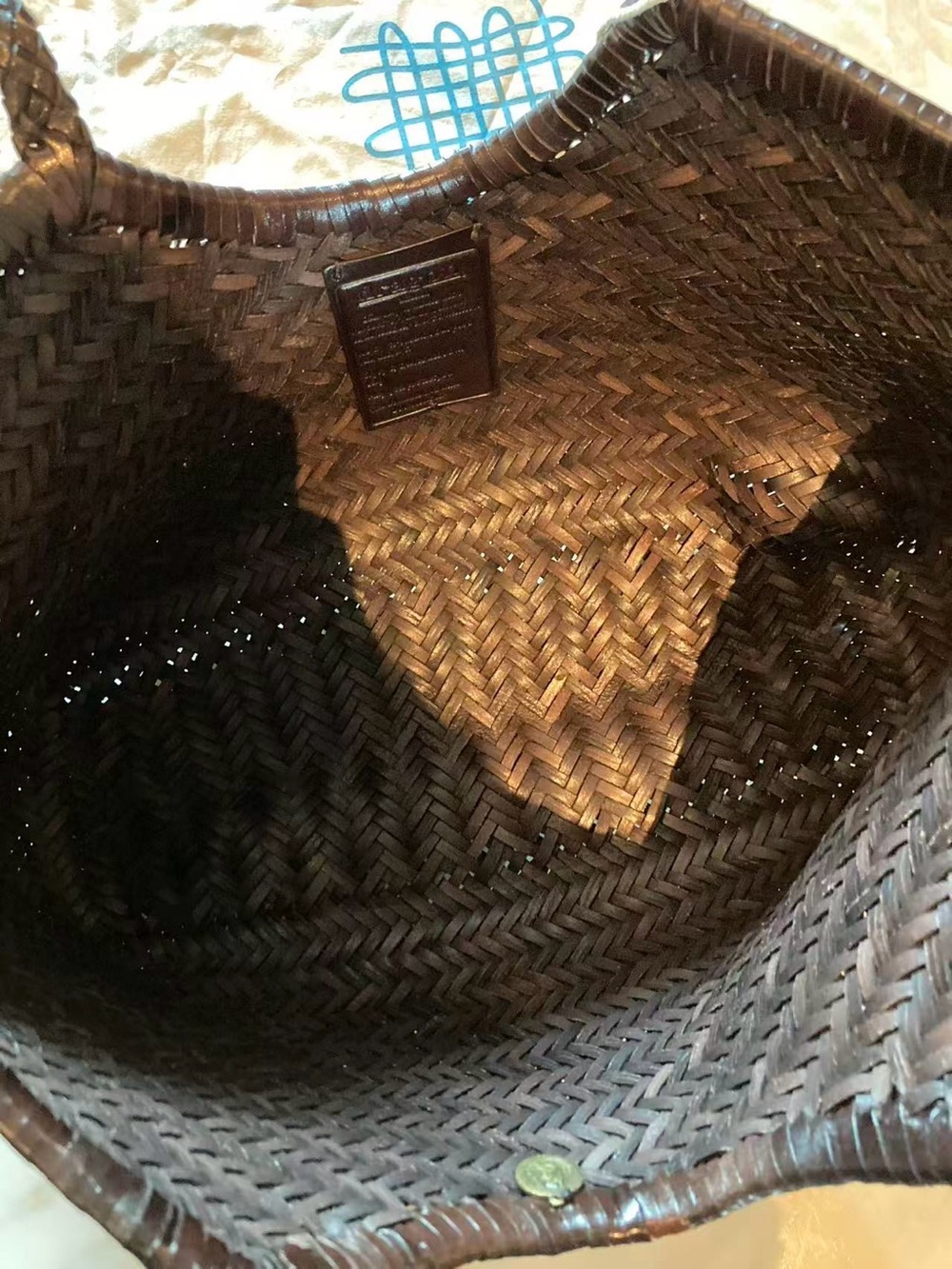 Dragon Diffusion Brown Nantucket Basket Bag Shoulder Tote Bag - Picture 11 of 14
